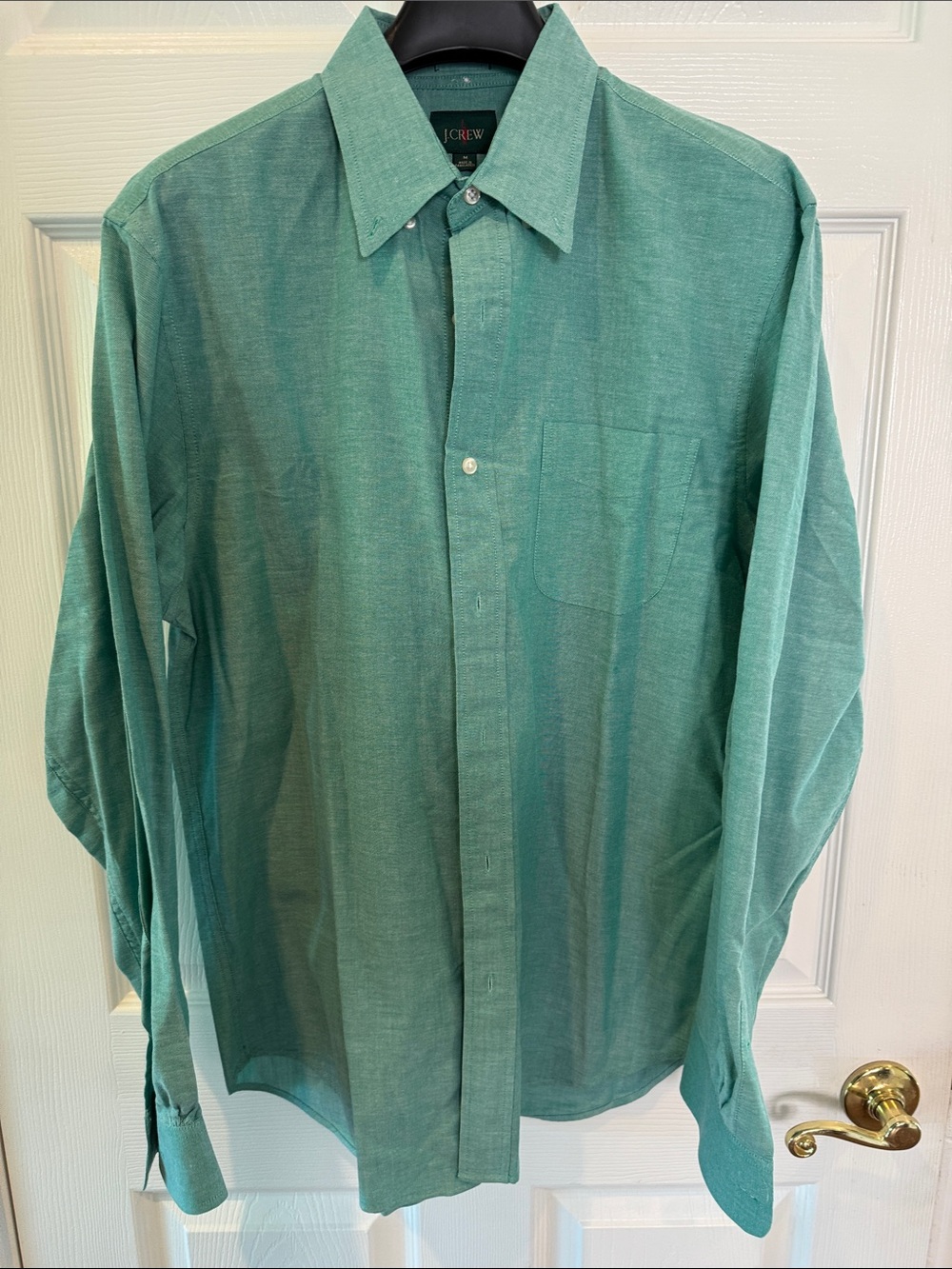 J. Crew Oarsman Tag Green Oxford Button-Down Shirt